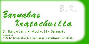 barnabas kratochvilla business card